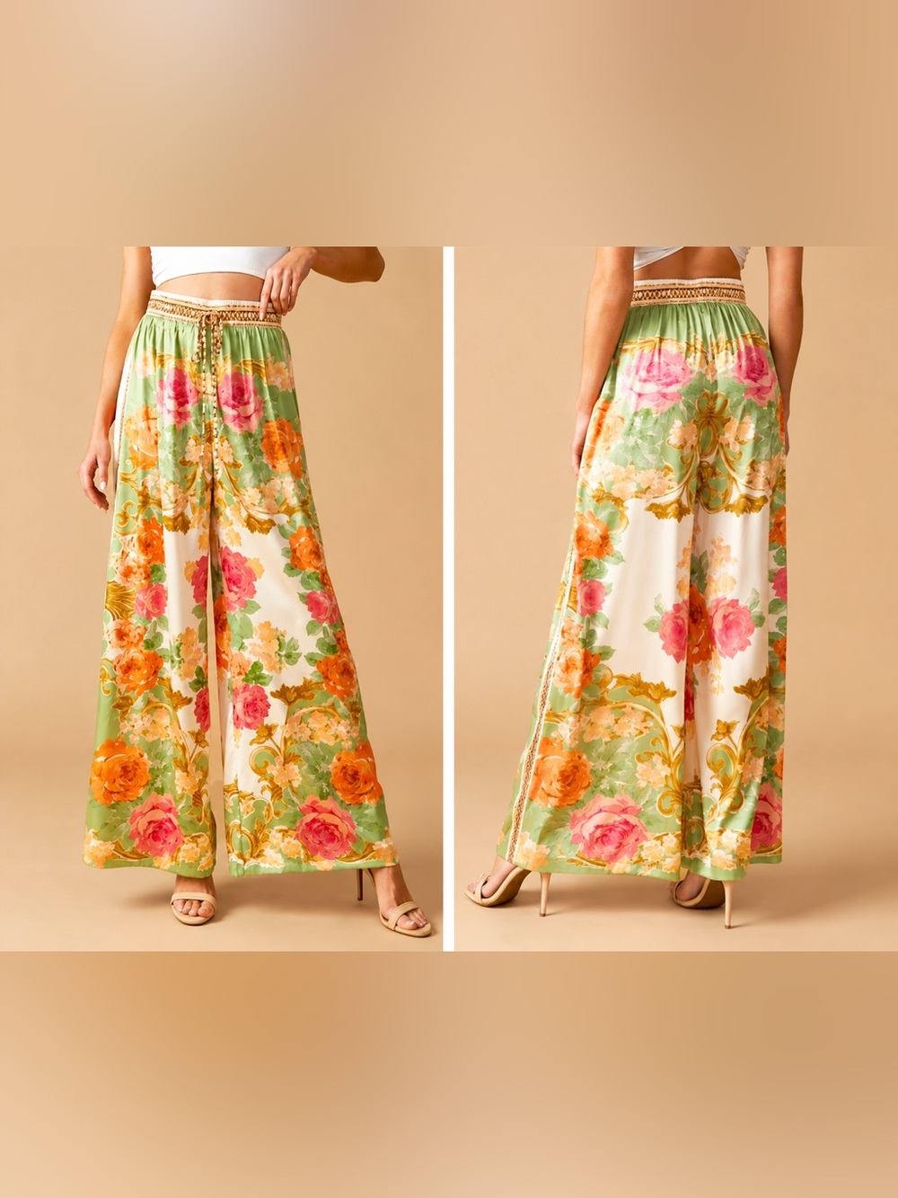 BRAND NEW WITH TAGS Boho Bloom Wide-Leg Pants